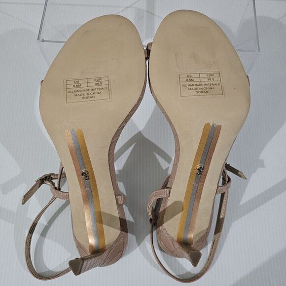 NEW Sam Edelman Doran Strappy Sandal Stiletto Heel Tan Croc Womens 9.5 - Picture 11 of 13